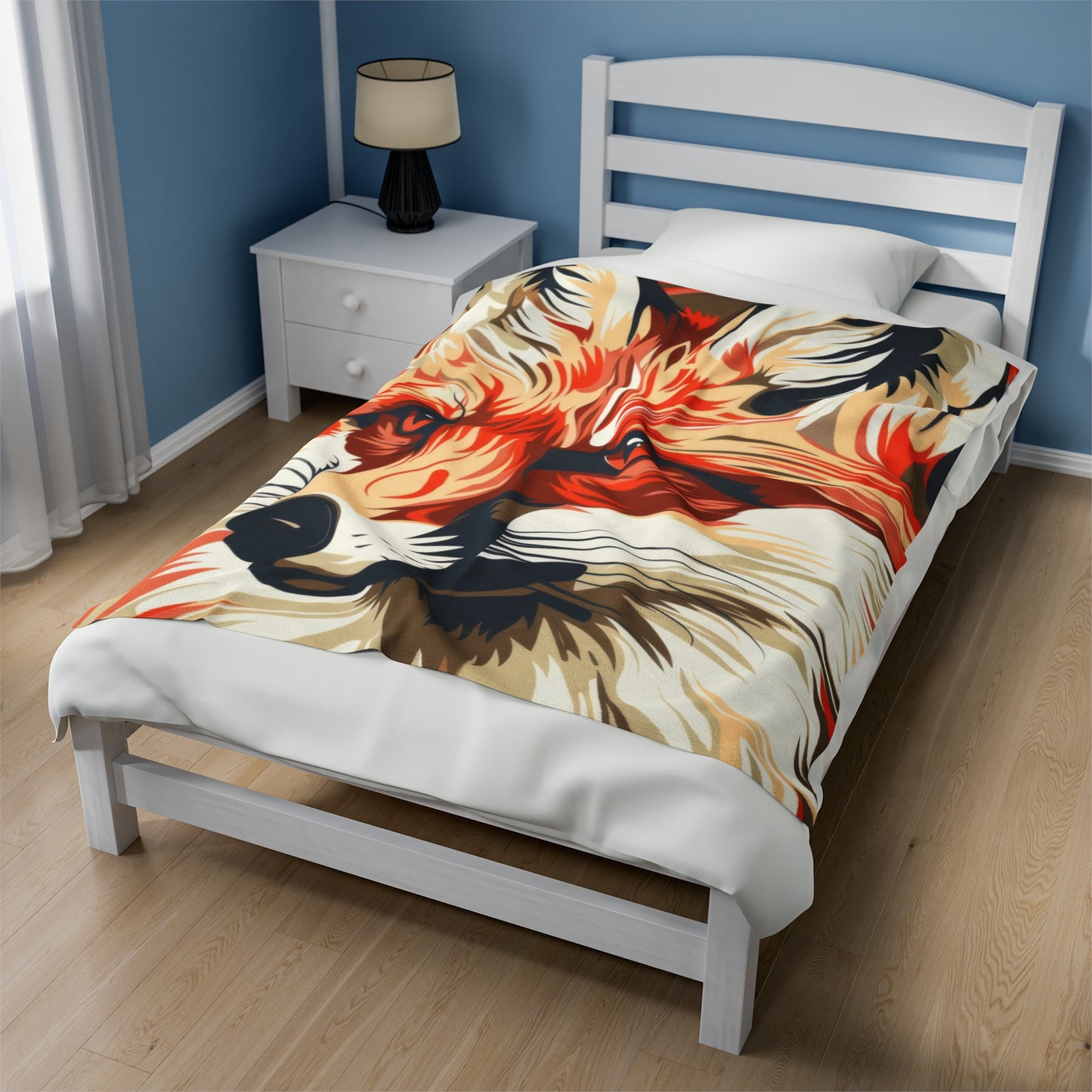Artistic Fox Blanket – Cozy Wildlife Design in Vibrant Colors | Great Lakes Home Decor
