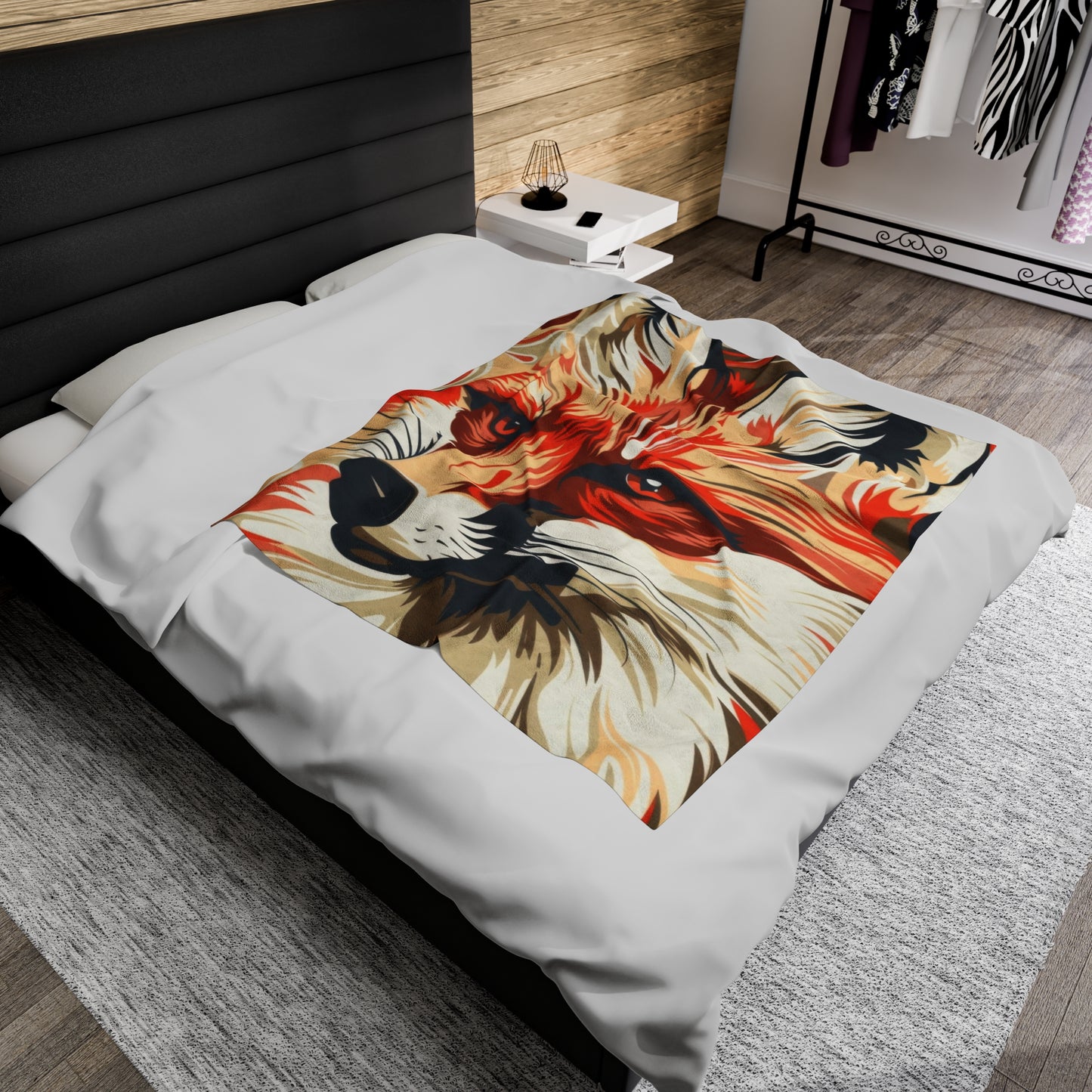 Artistic Fox Blanket – Cozy Wildlife Design in Vibrant Colors | Great Lakes Home Decor