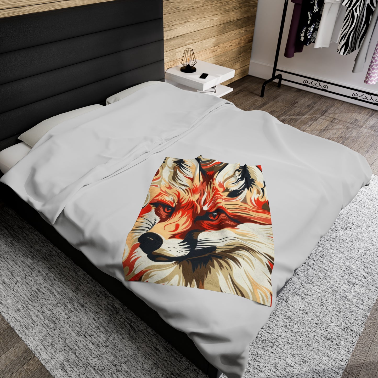 Artistic Fox Blanket – Cozy Wildlife Design in Vibrant Colors | Great Lakes Home Decor
