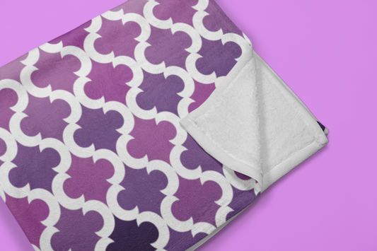 Purple Quatrefoil Throw Blanket