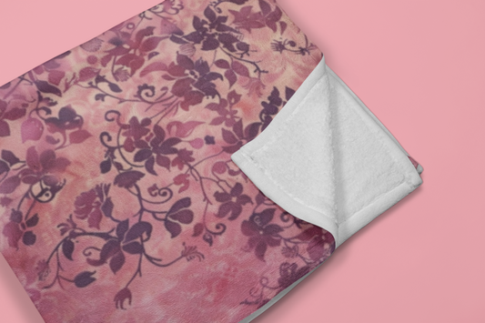 Pink Flower Throw Blanket