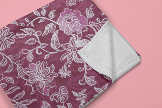 Pink and White Spring Flowers Throw Blanket