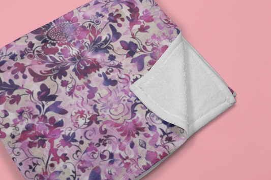 Pink and Purple Spring Flowers Throw Blanket