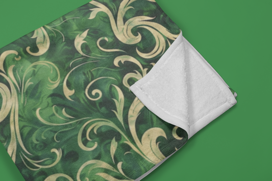 Green Floral Throw Blanket