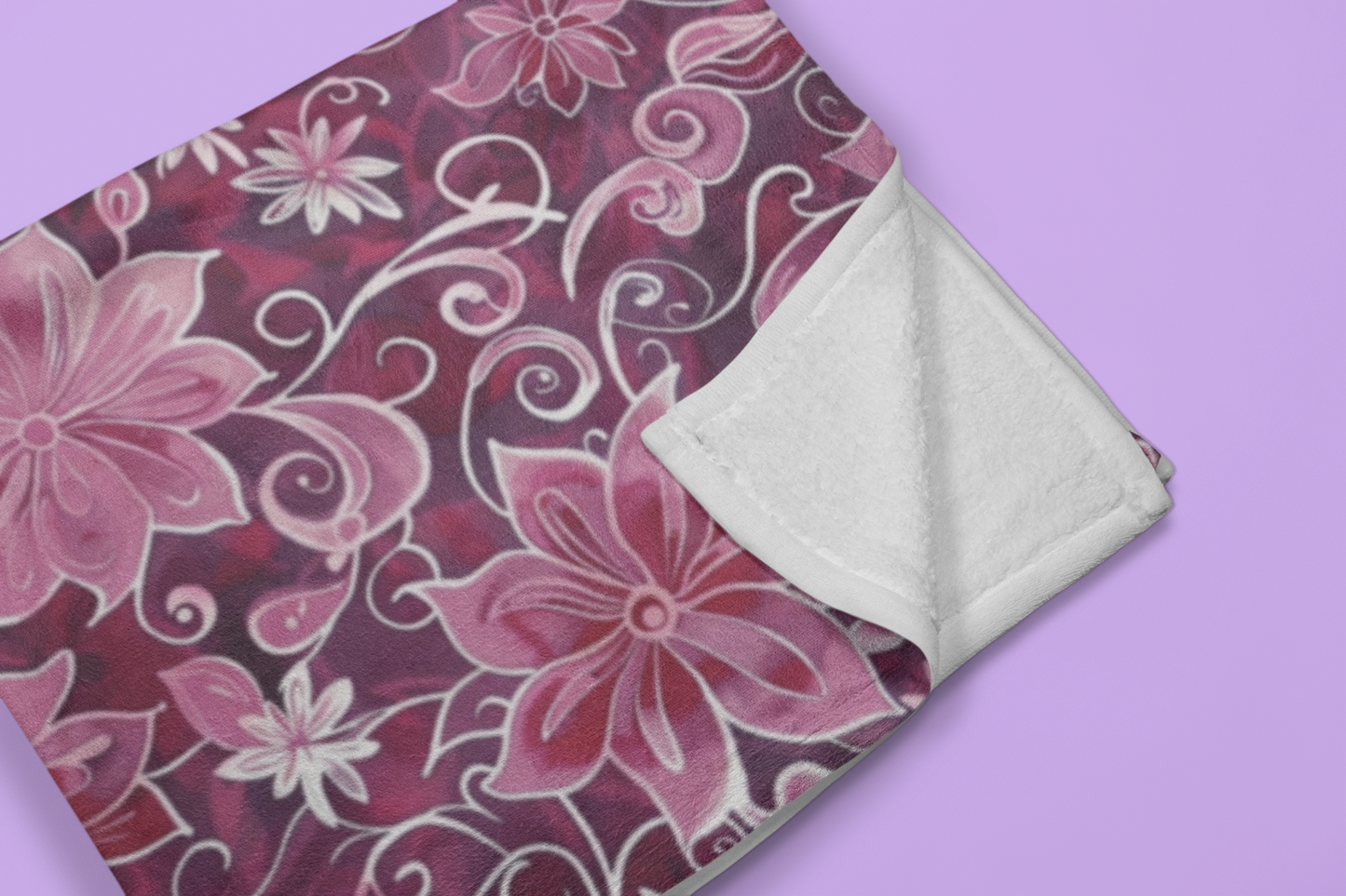 Purple Floral Throw Blanket