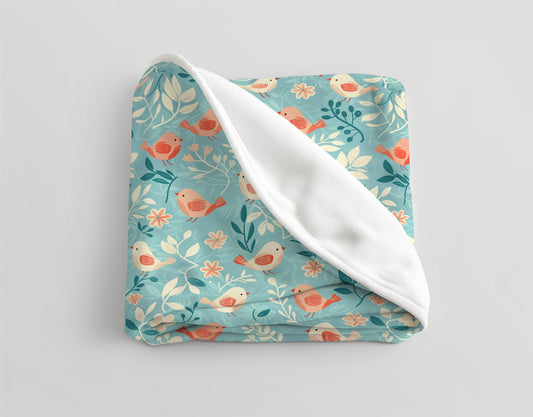 Birdy Floral Harmony Throw Blanket: Luxurious Comfort Plush Throw Blanket - Cozy Floral Velveteen Fleece Accent
