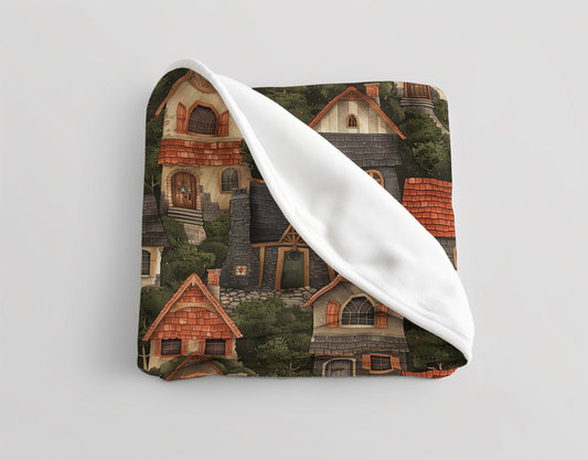 Velveteen Fleece Cottagecore: Enchanted Village