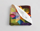 Kaleidoscope of Colors: A Vibrant Barn Quilt Velveteen Fleece Throw Blanket