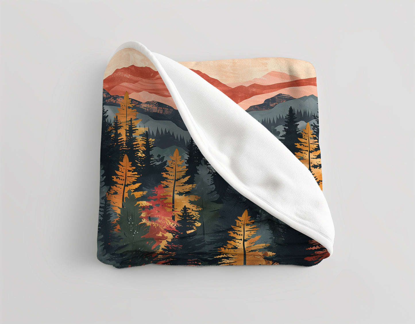 Velveteen Fleece Forest Blanket: Autumn Woodland Beauty