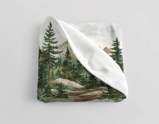 Velveteen Fleece Forest Blanket: Tranquil Forest