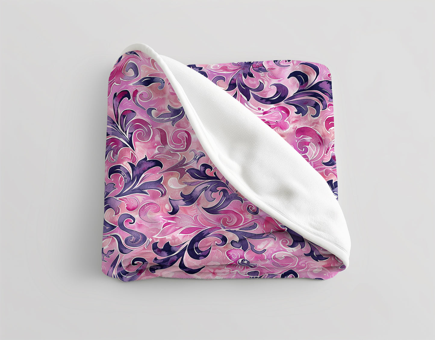 Pink and Magenta Floral Elegance - Velveteen Fleece Throw Blanket