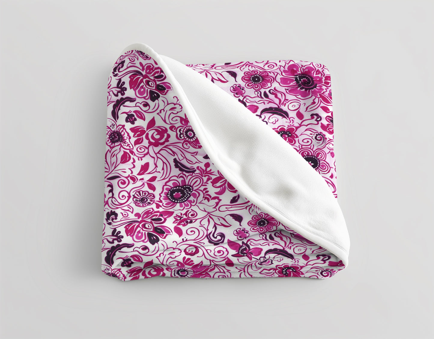 Vivid Vines Pink Passion Velveteen Fleece Throw Blanket