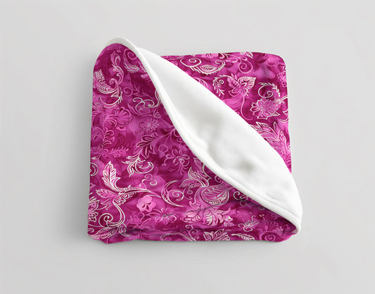 Magenta Majesty Velveteen Fleece Throw Blanket