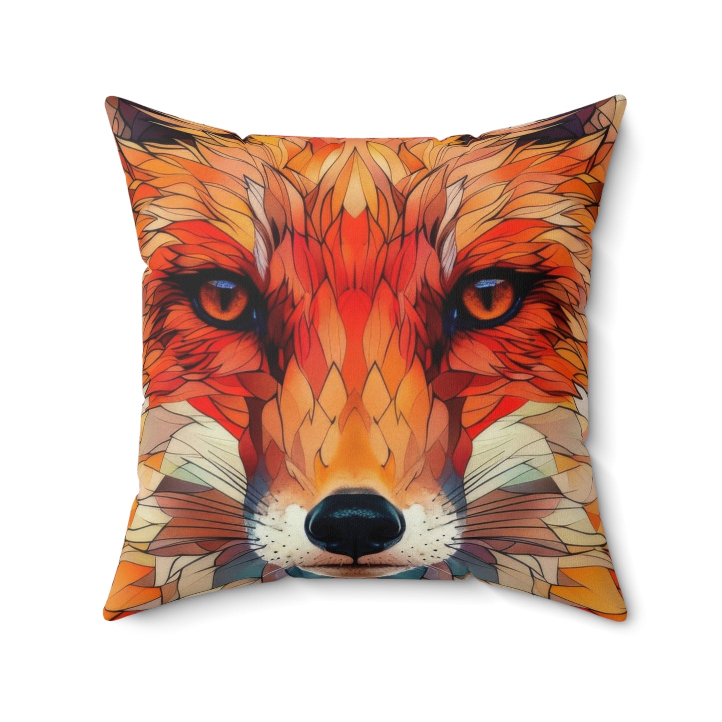 Double-Sided Artistic Fox Pillow – Vibrant Wildlife Design | Great Lakes Home Decor