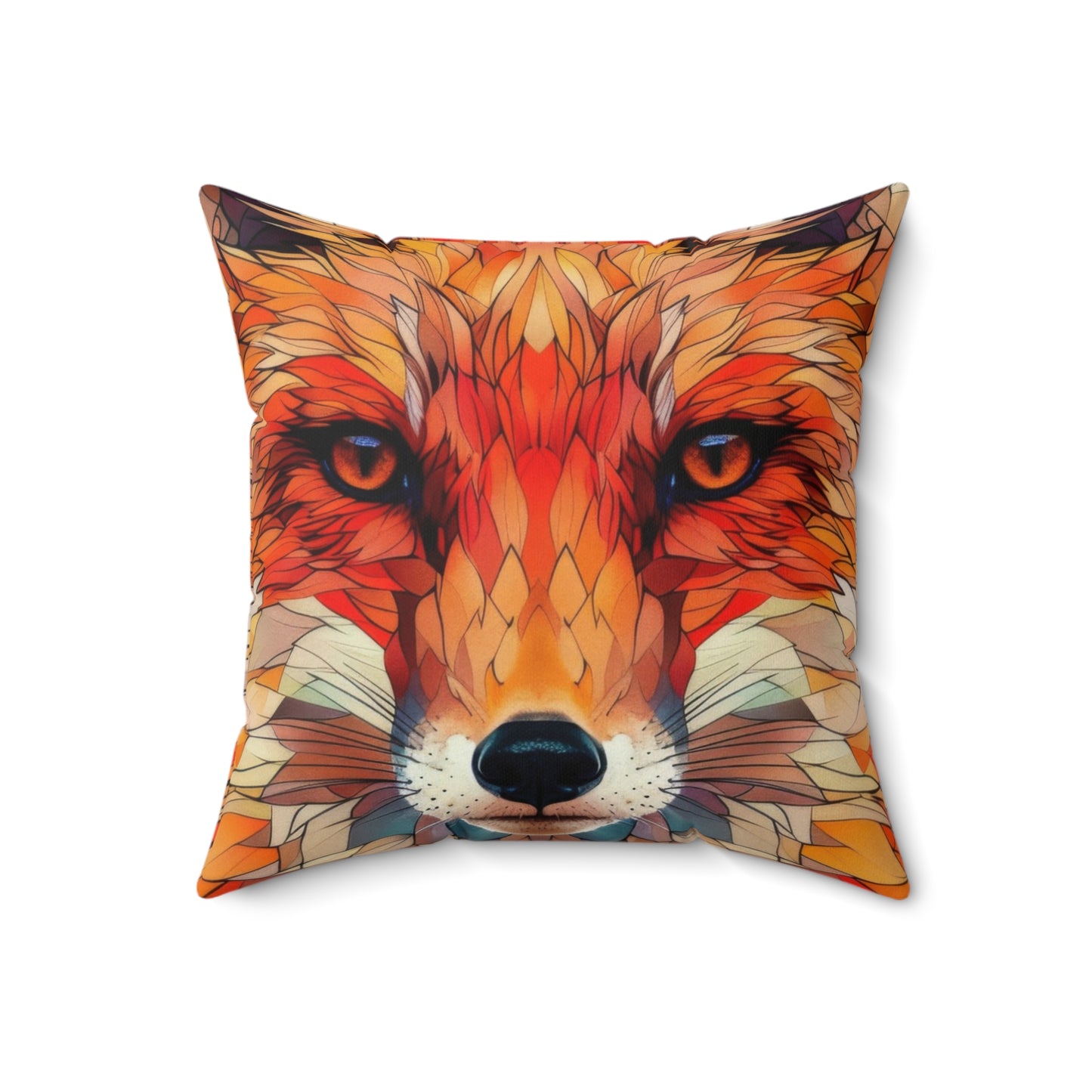 Double-Sided Artistic Fox Pillow – Vibrant Wildlife Design | Great Lakes Home Decor