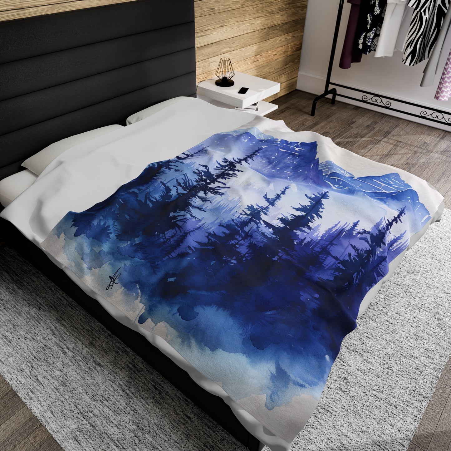 Velveteen Fleece Forest Blanket: Forest Serenity