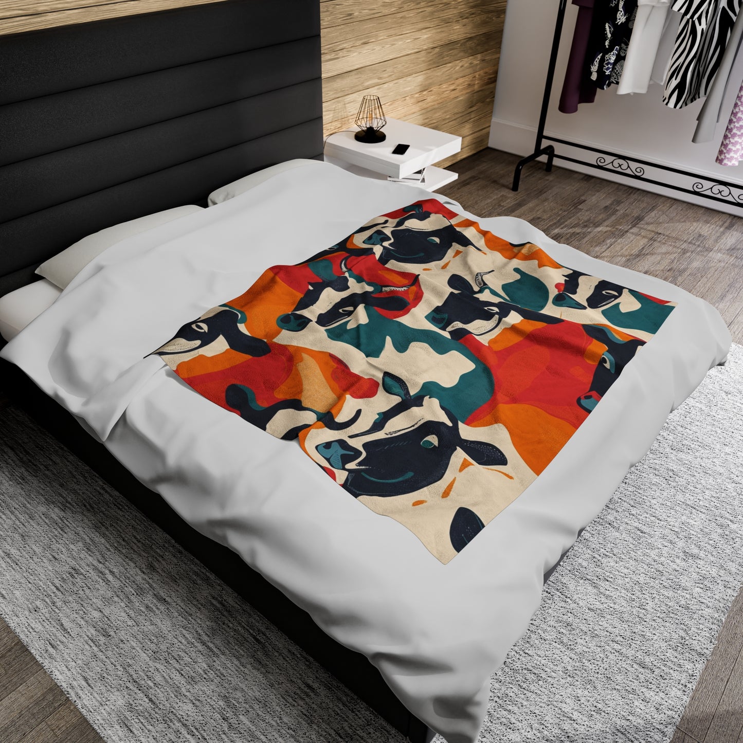 Pop Art Pastures Velveteen Fleece Throw Blanket