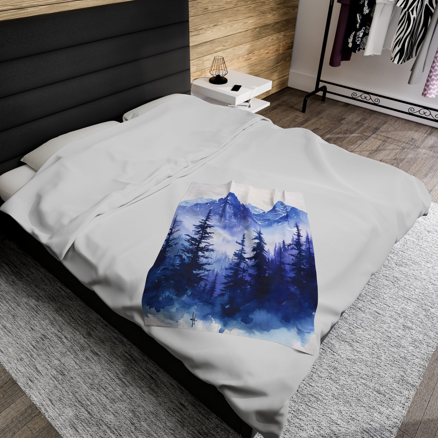 Velveteen Fleece Forest Blanket: Forest Serenity