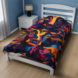 Surreal Spectrum Cow Velveteen Fleece Throw Blanket