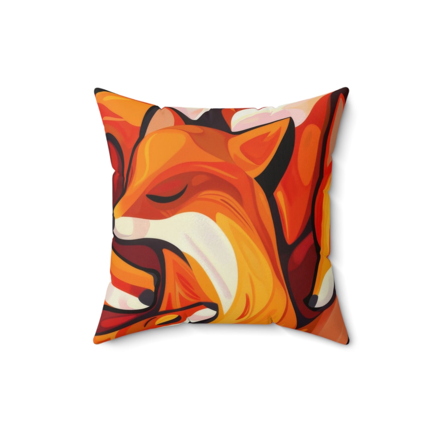 Double-Sided Artistic Fox Pillow – Vibrant Wildlife Design | Great Lakes Home Decor