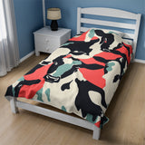 Contemporary Cow Velveteen Fleece Throw Blanket