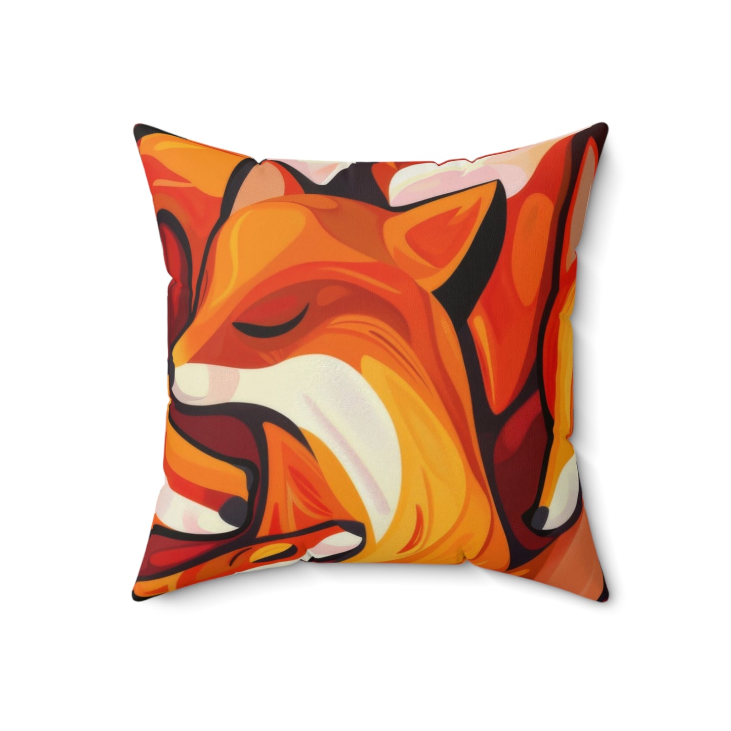 Double-Sided Artistic Fox Pillow – Vibrant Wildlife Design | Great Lakes Home Decor