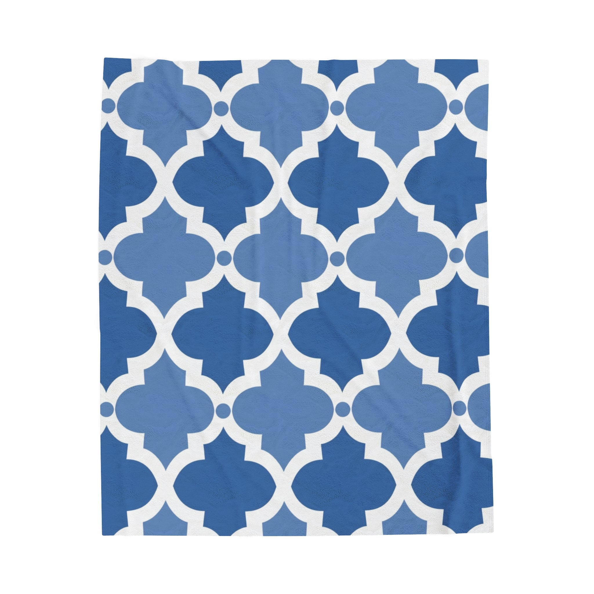 Blue Quatrefoil Throw Blanket