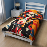 Abstract Expressionist Cow Velveteen Fleece Throw Blanket