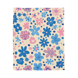 Blue and Pink Floral Harmony Throw Blanket: Luxurious Comfort Plush Throw Blanket - Cozy Floral Velveteen Fleece Accent
