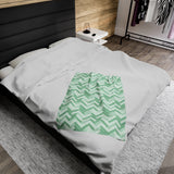 Verdant Herringbone Velveteen Fleece Throw Blanket