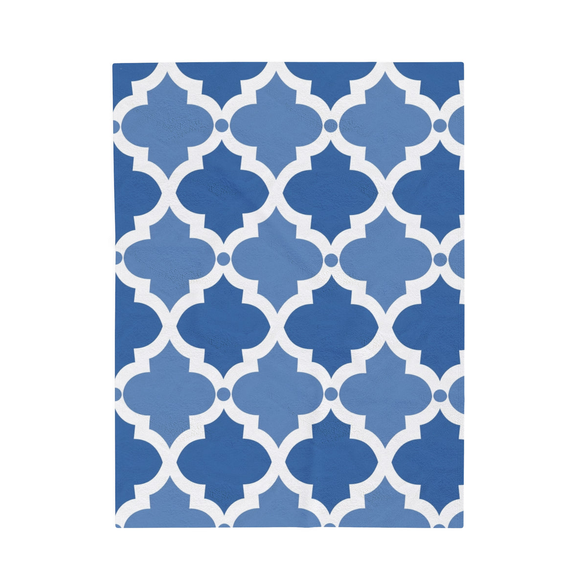 Blue Quatrefoil Throw Blanket