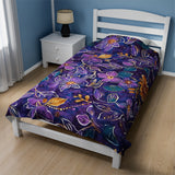 Purple Stellar Garden Velveteen Fleece Throw Blanket
