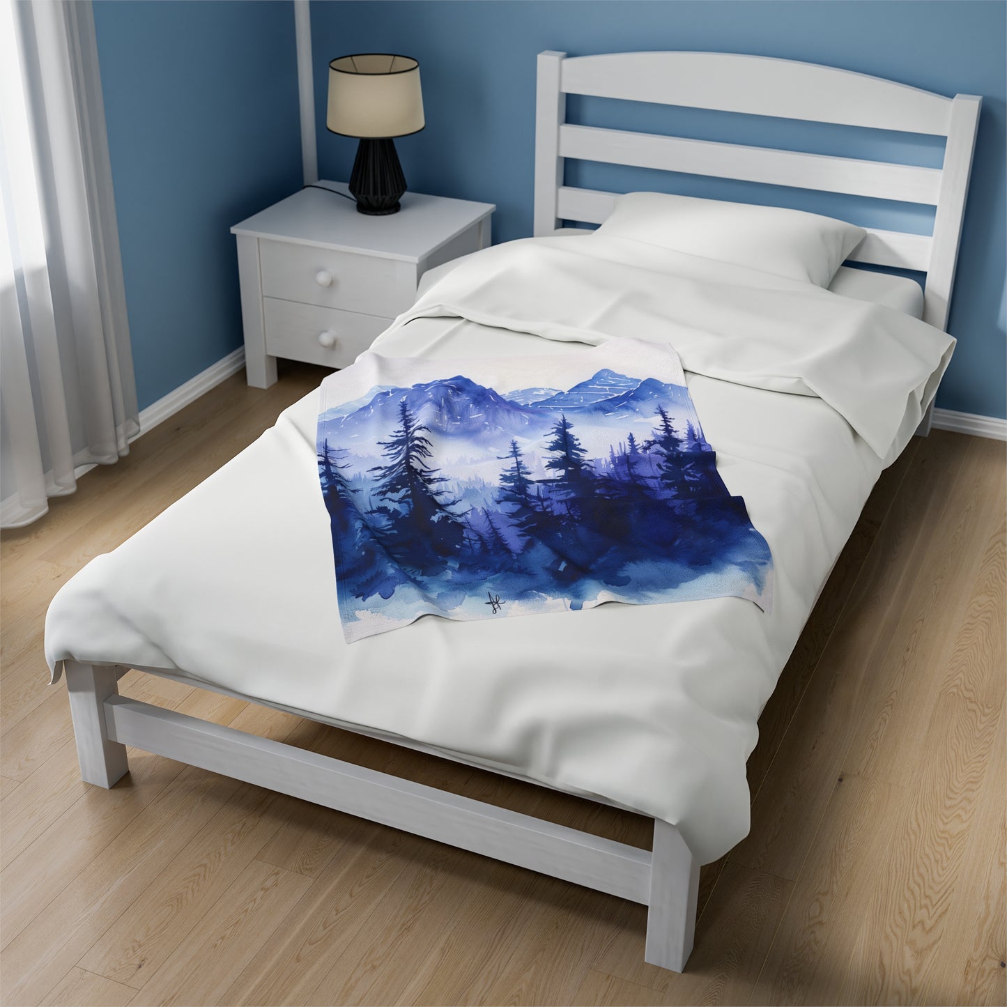 Velveteen Fleece Forest Blanket: Forest Serenity