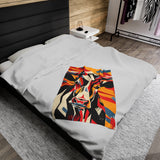 Abstract Expressionist Cow Velveteen Fleece Throw Blanket