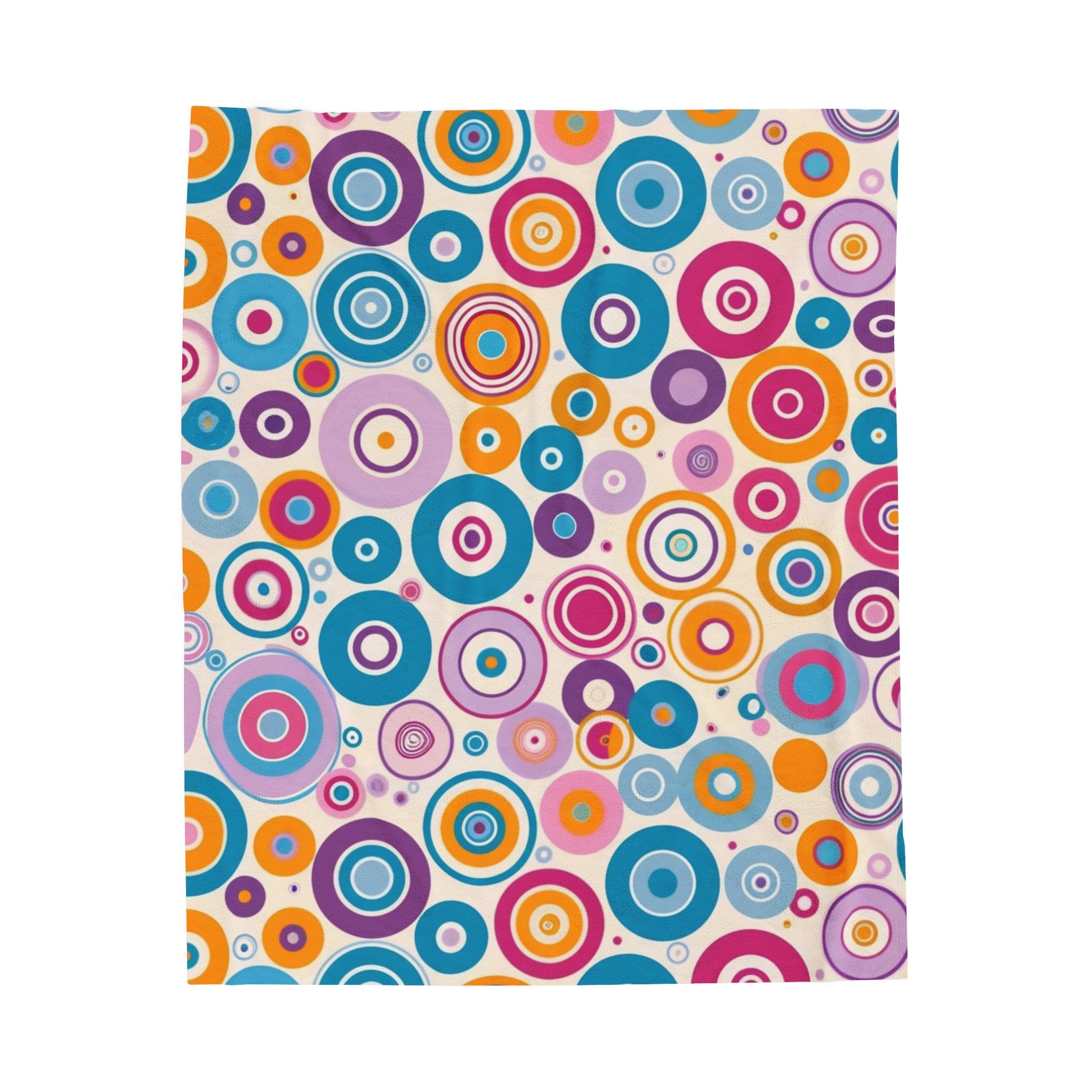 Energetic Circle Pattern Throw Blanket: Luxurious Comfort Plush Throw Blanket - Cozy Velveteen Fleece Accent