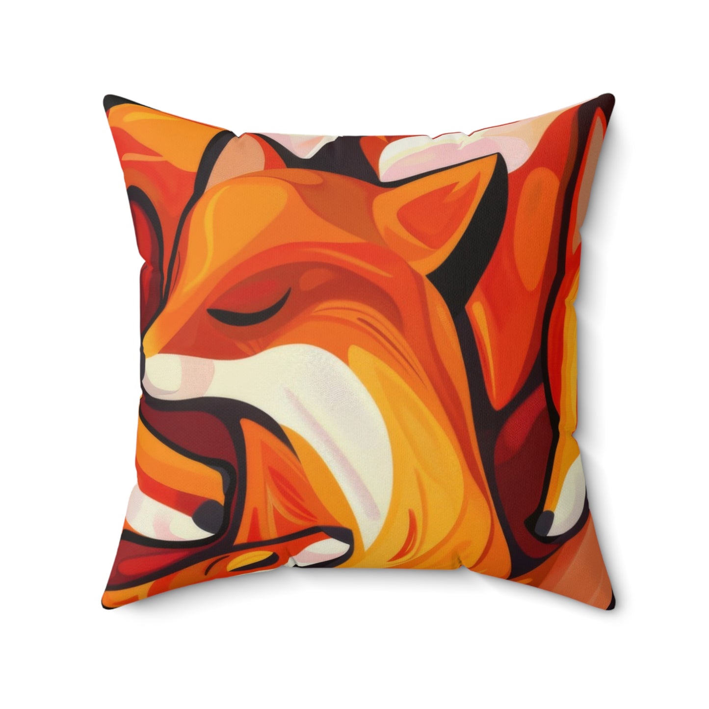 Double-Sided Artistic Fox Pillow – Vibrant Wildlife Design | Great Lakes Home Decor