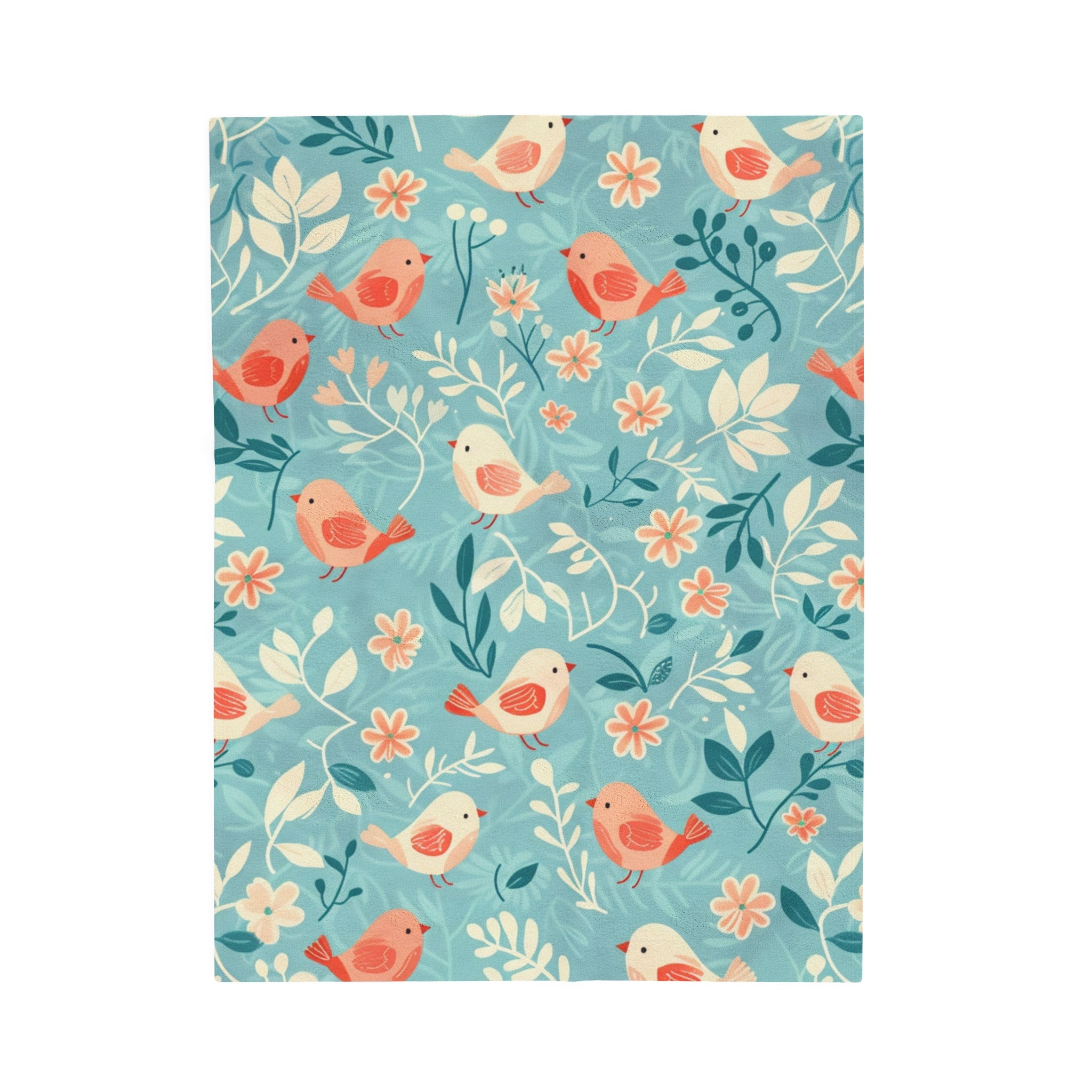 Birdy Floral Harmony Throw Blanket: Luxurious Comfort Plush Throw Blanket - Cozy Floral Velveteen Fleece Accent
