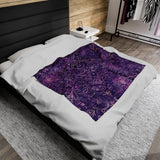 Enchanted Twilight Mystical Floral Swirls - Velveteen Fleece Throw Blanket