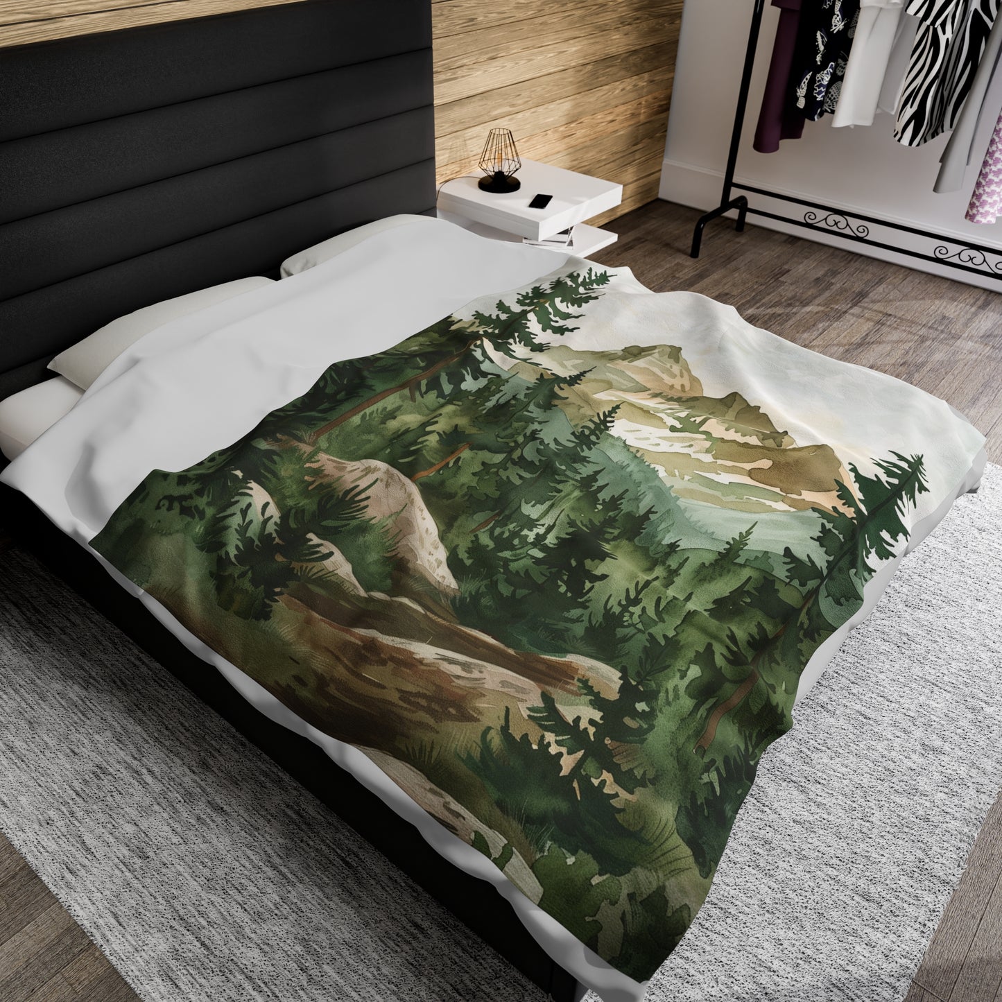 Velveteen Fleece Forest Blanket: Tranquil Forest