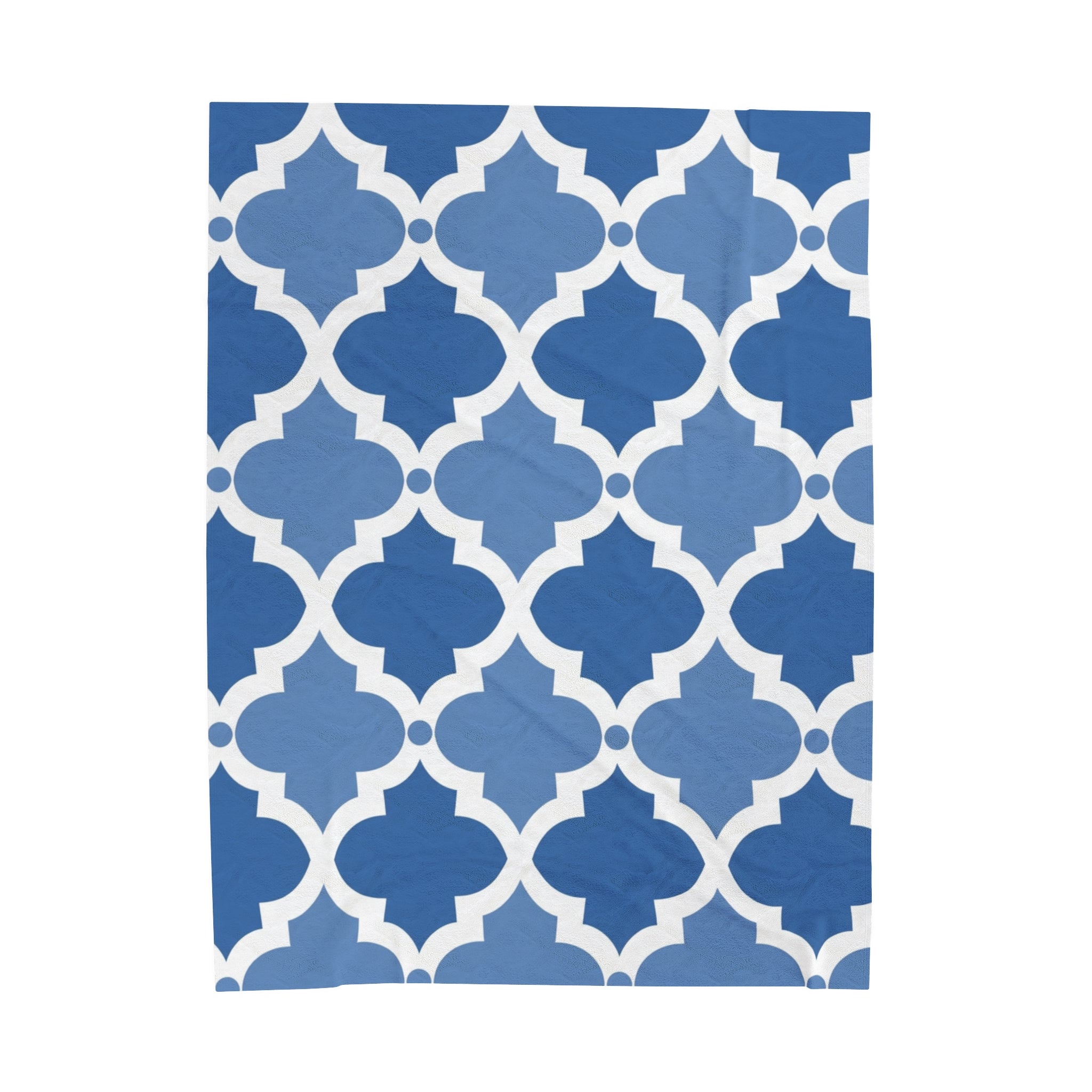 Blue Quatrefoil Throw Blanket