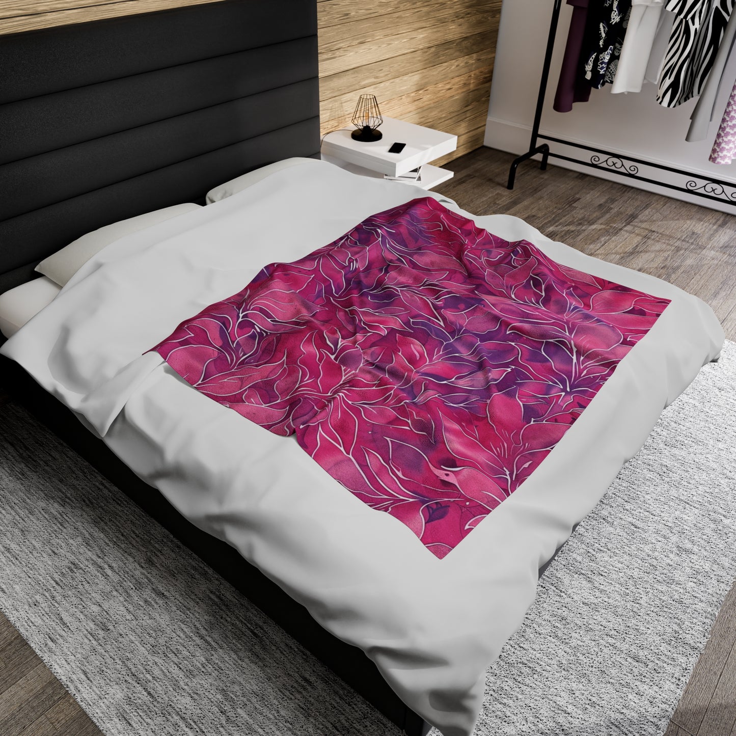 Magenta Medley Velveteen Fleece Throw Blanket