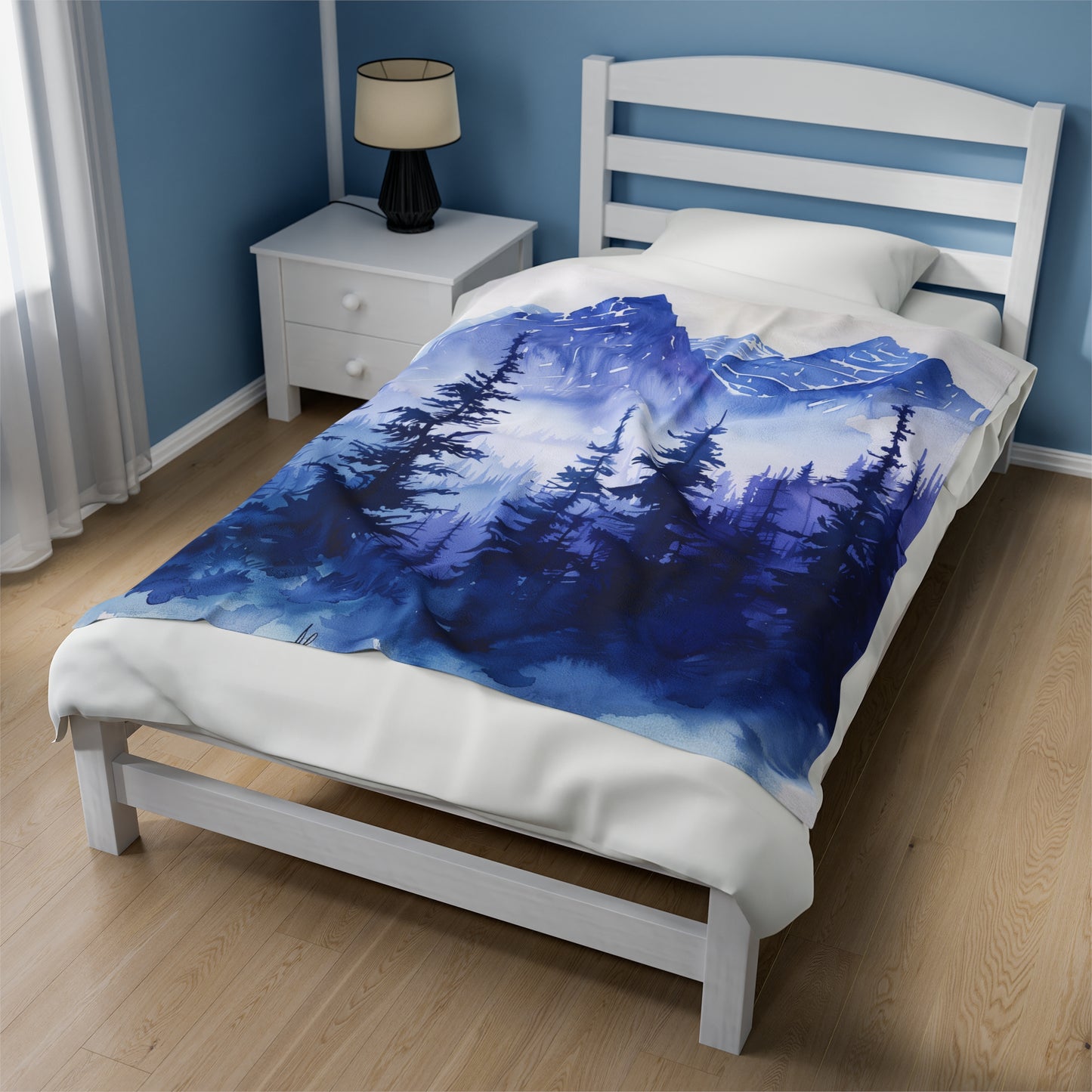 Velveteen Fleece Forest Blanket: Forest Serenity