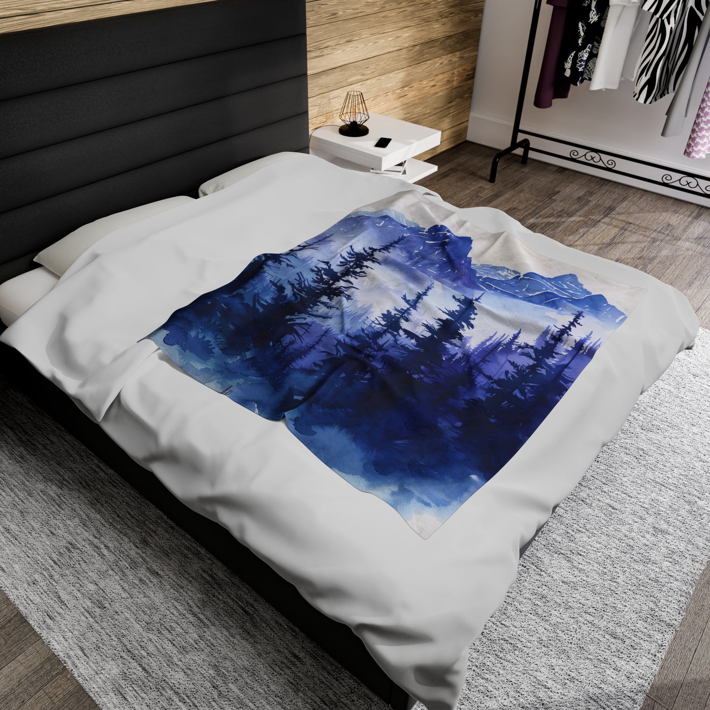 Velveteen Fleece Forest Blanket: Forest Serenity