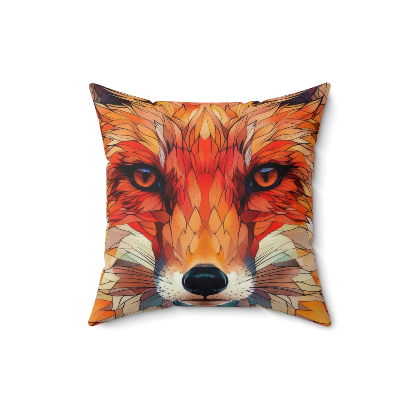 Double-Sided Artistic Fox Pillow – Vibrant Wildlife Design | Great Lakes Home Decor