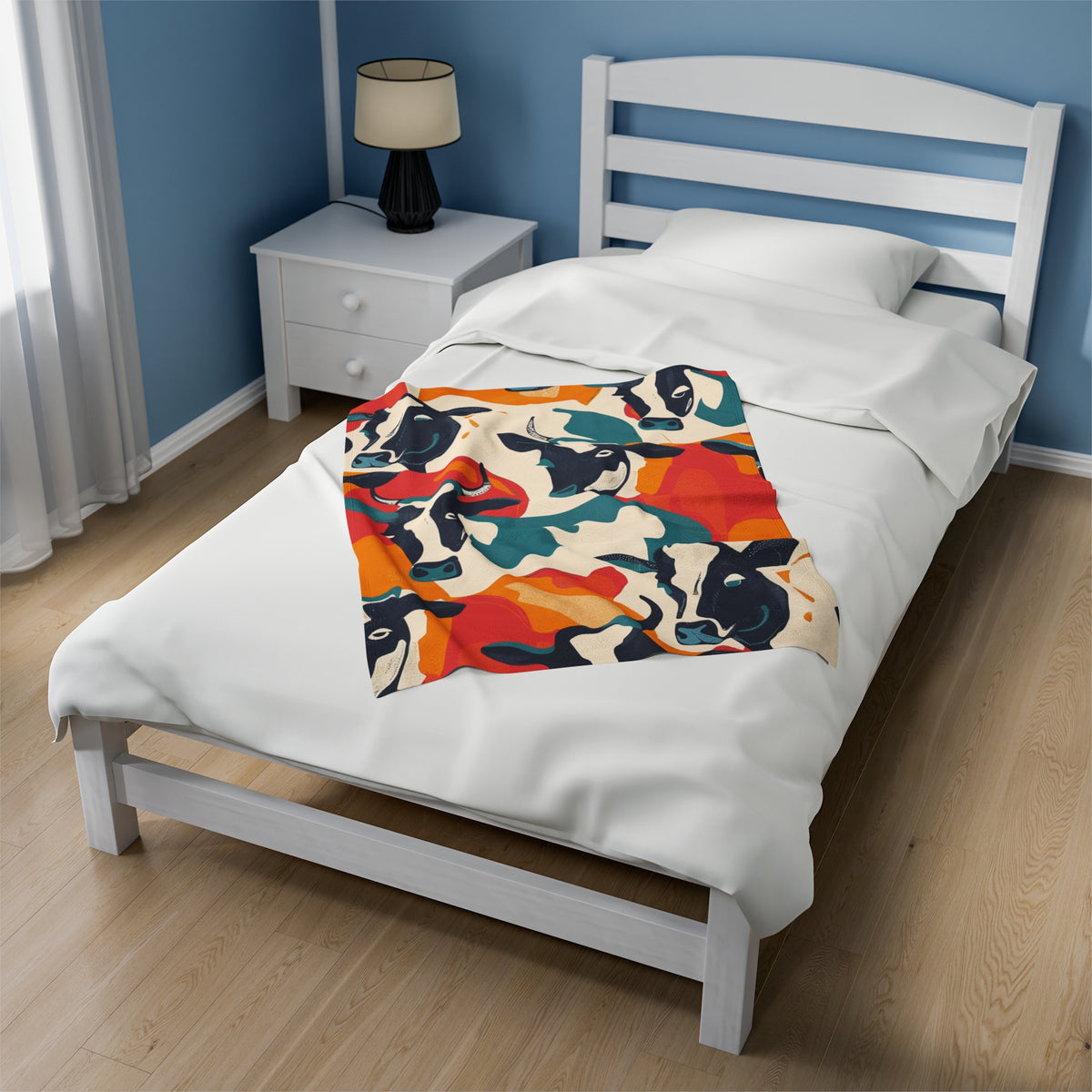 Pop Art Pastures Velveteen Fleece Throw Blanket