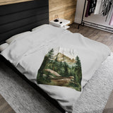 Velveteen Fleece Forest Blanket: Tranquil Forest