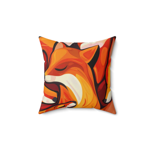 Double-Sided Artistic Fox Pillow – Vibrant Wildlife Design | Great Lakes Home Decor