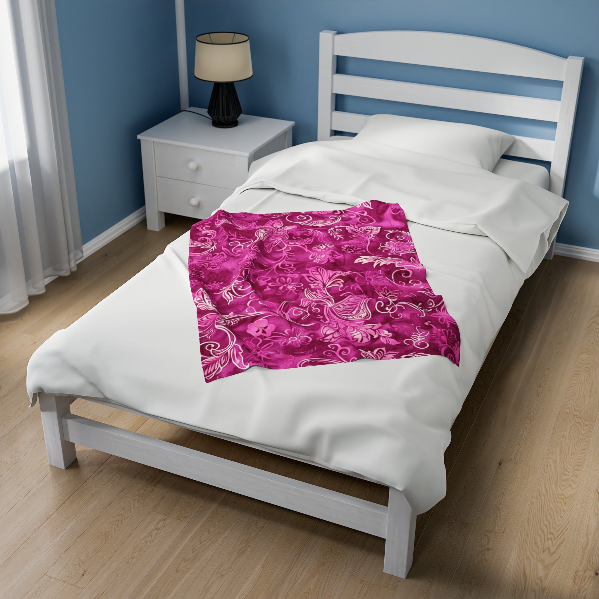 Magenta Majesty Velveteen Fleece Throw Blanket
