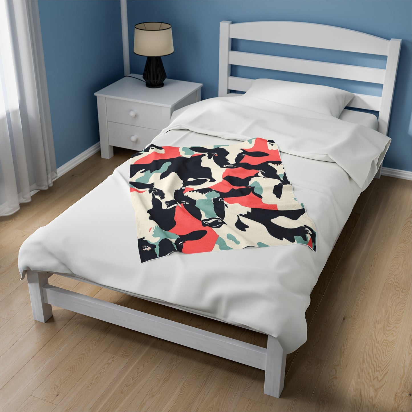 Contemporary Cow Velveteen Fleece Throw Blanket