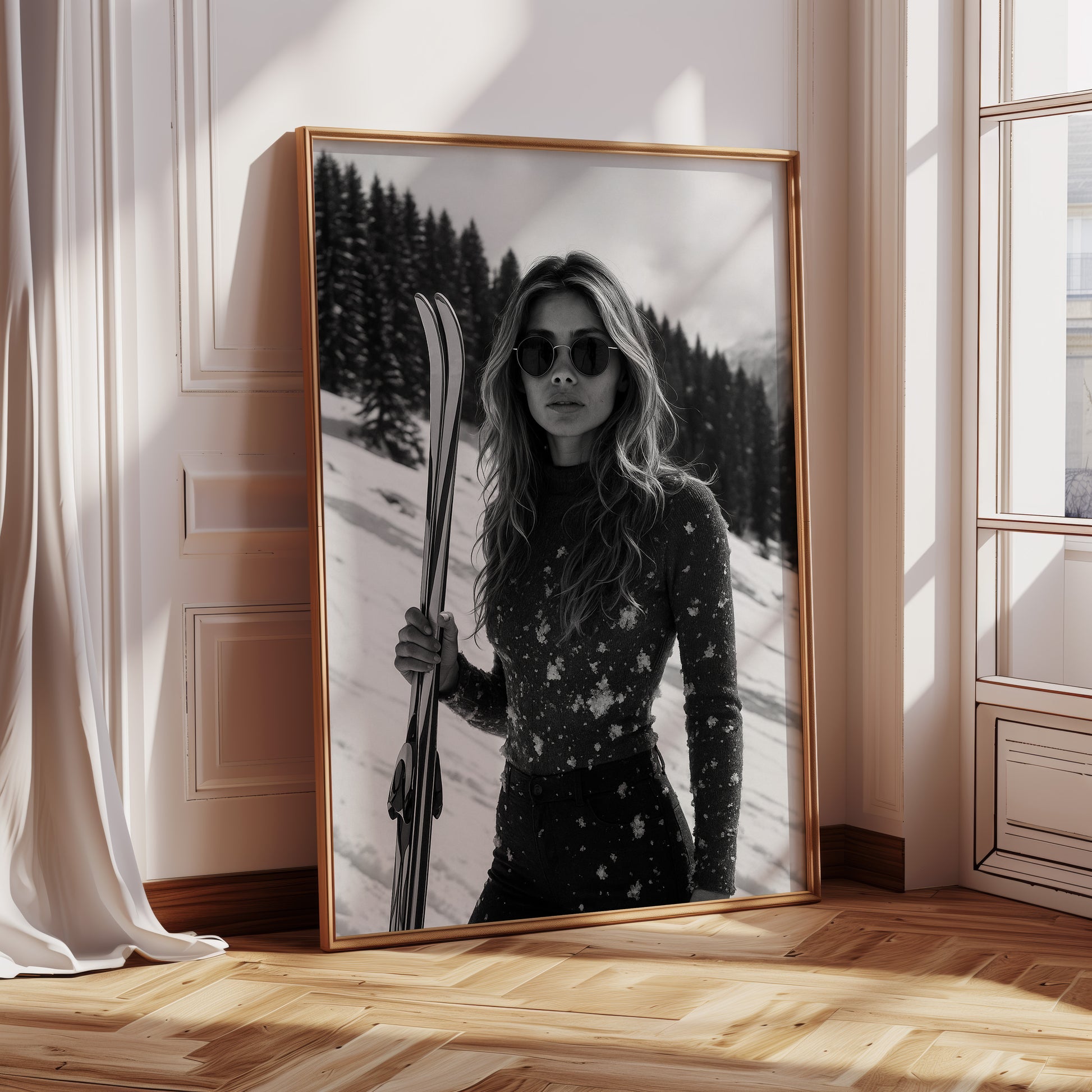 Gallery image 10 for Chic Winter Ski Wear - Snowflake Print Sweater for Women